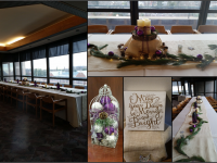 Holiday decorations on table